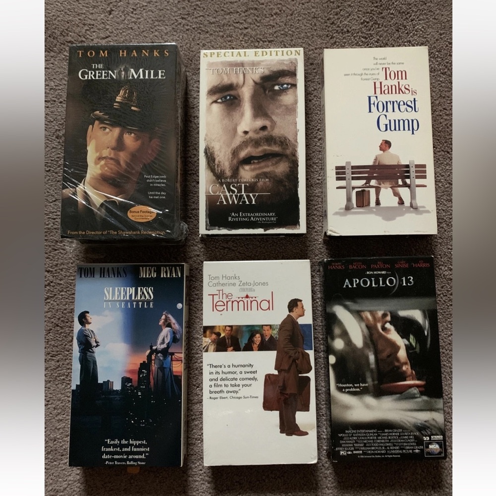 VHS Tom Hanks Lot of 6 VHS tapes- New & used